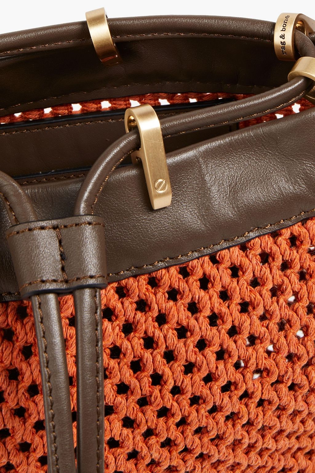 RAG & BONE Dayton recycled cotton-blend macramé bucket bag