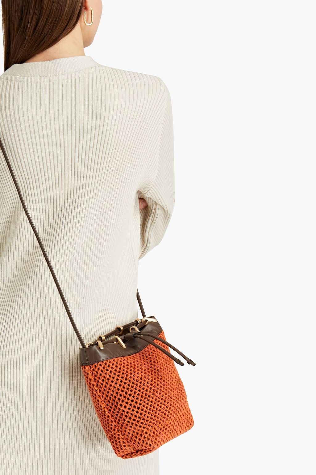 RAG & BONE Dayton recycled cotton-blend macramé bucket bag