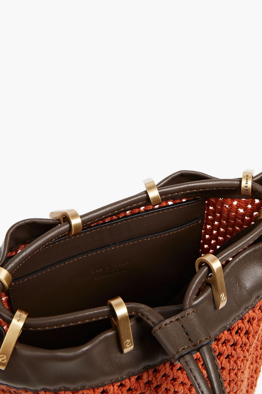 RAG & BONE Dayton recycled cotton-blend macramé bucket bag