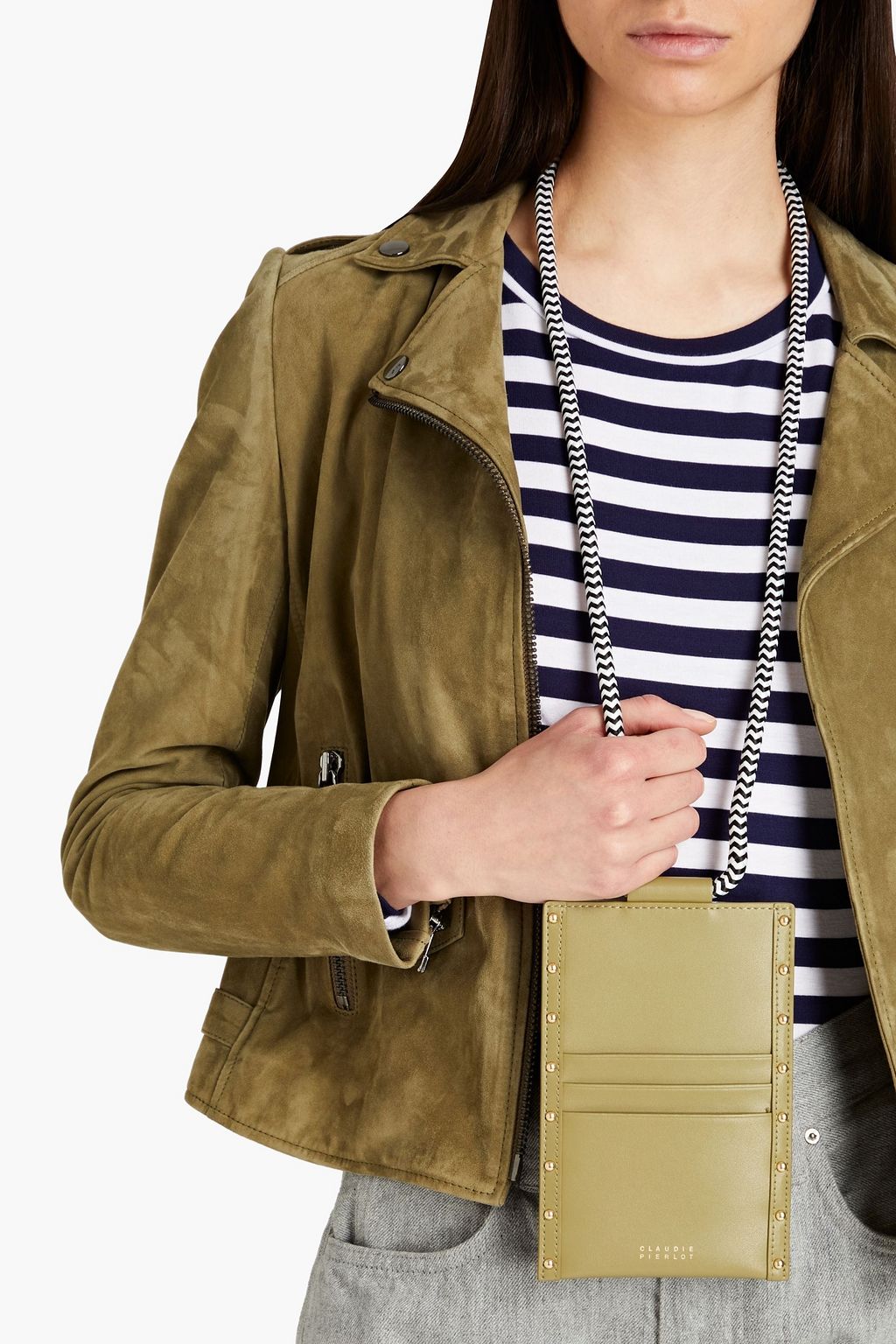 CLAUDIE PIERLOT Atina studded leather shoulder bag