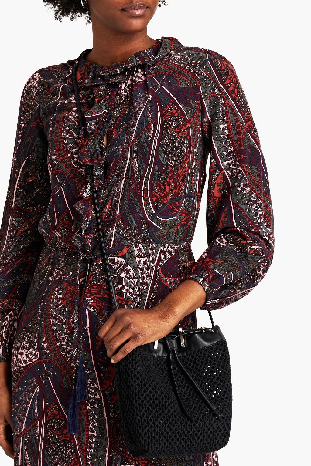 RAG & BONE Dayton recycled cotton-blend macramé bucket bag