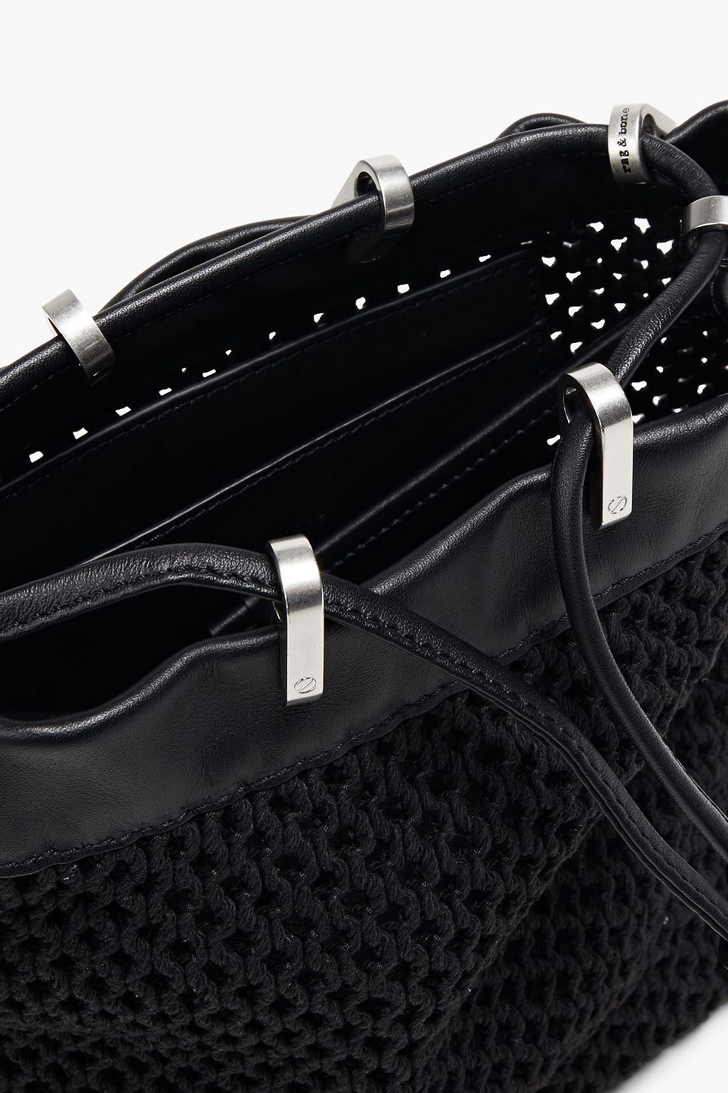 RAG & BONE Dayton recycled cotton-blend macramé bucket bag