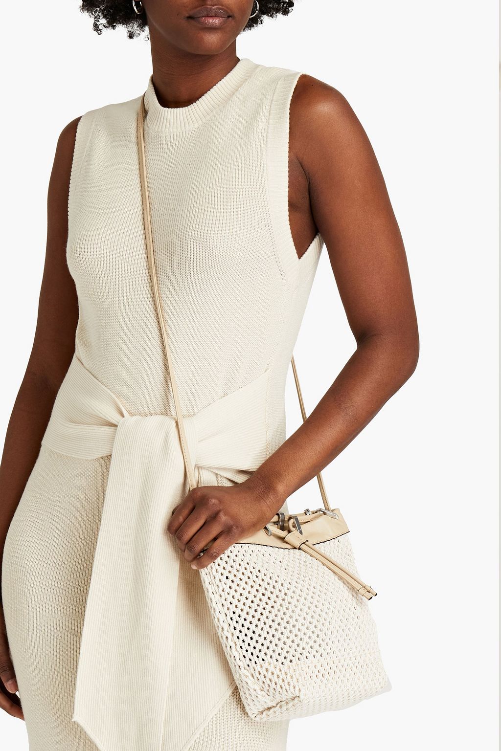 RAG & BONE Dayton recycled cotton-blend macramé bucket bag