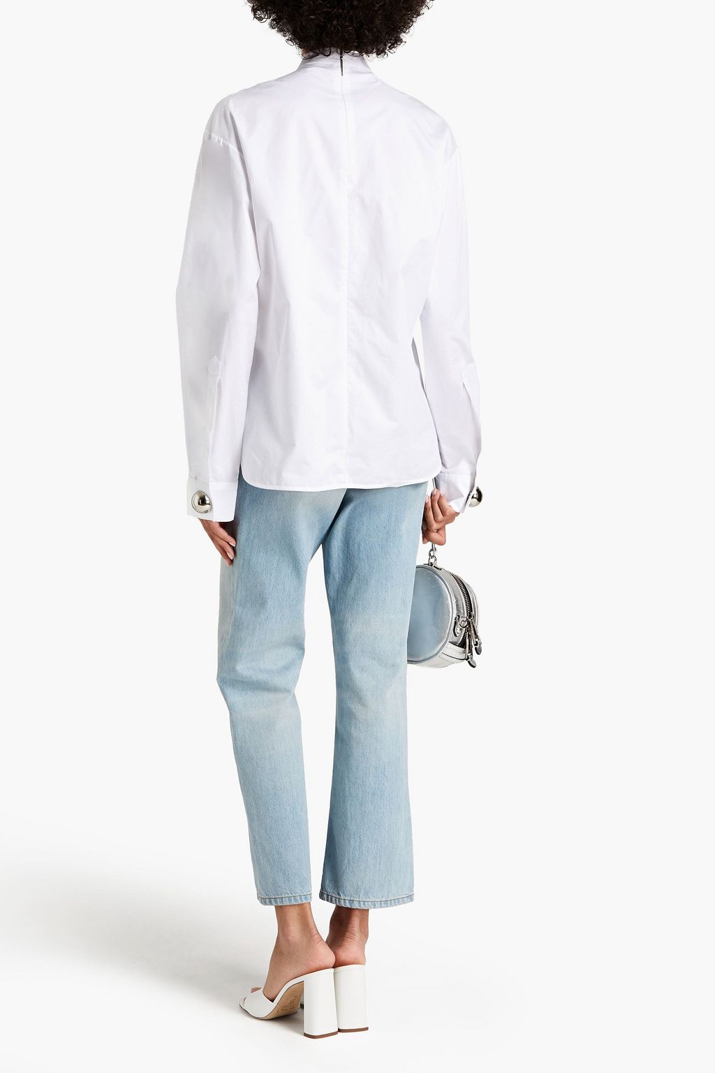 CHRISTOPHER KANE Appliquéd cotton-poplin blouse