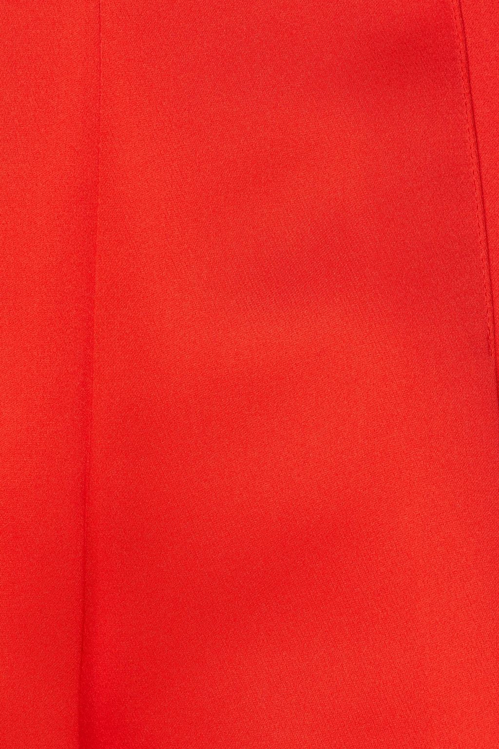 CHRISTOPHER KANE Cropped appliquéd satin wide-leg pants
