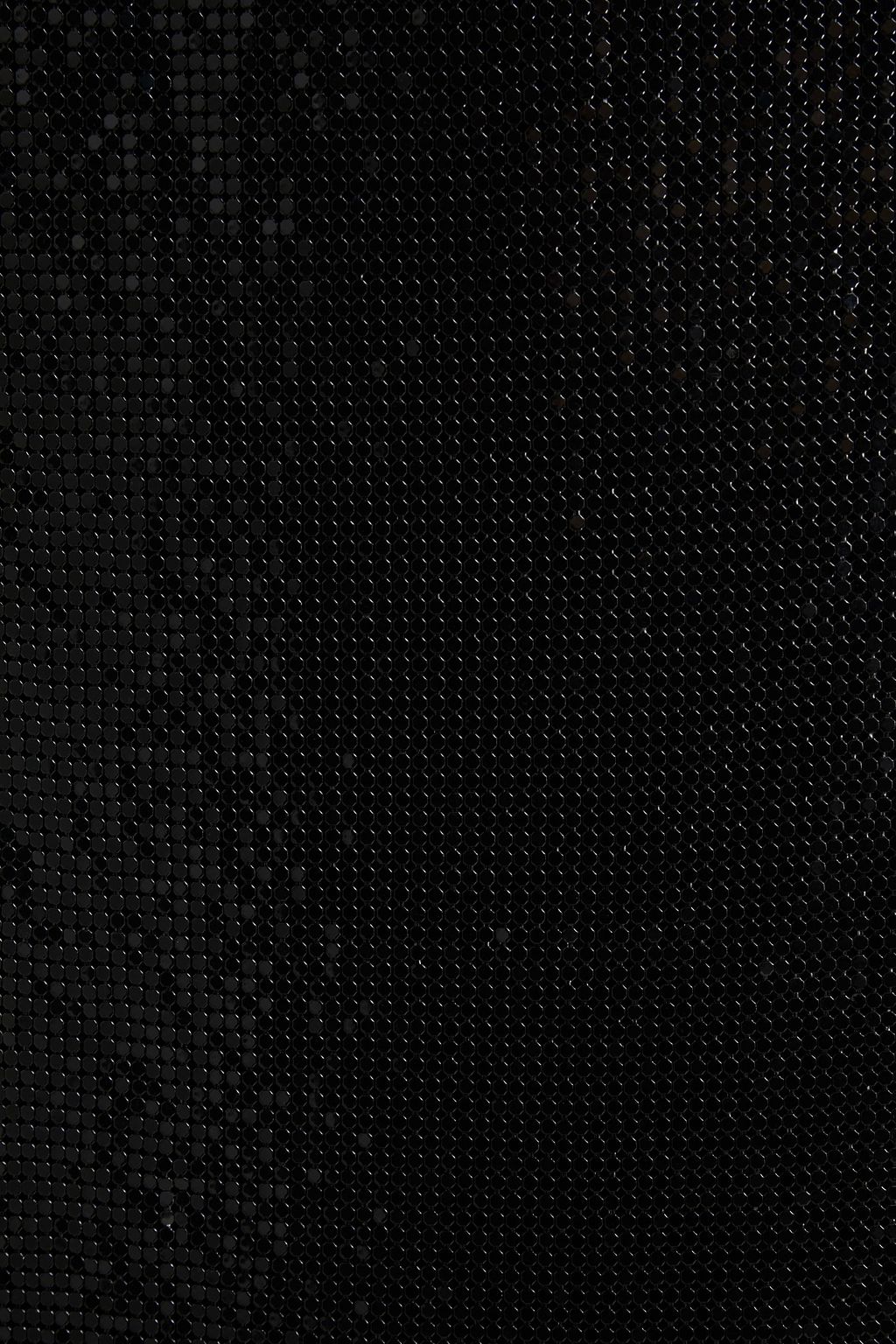 CHRISTOPHER KANE Lace-trimmed holographic chainmail midi skirt