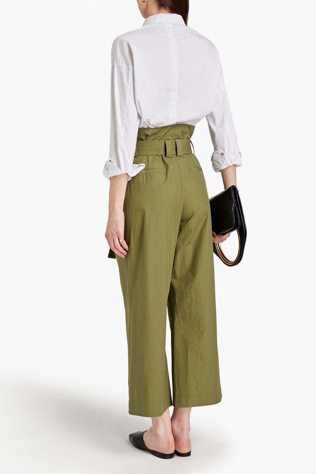 CLAUDIE PIERLOT Cropped cotton-poplin wide-leg pants