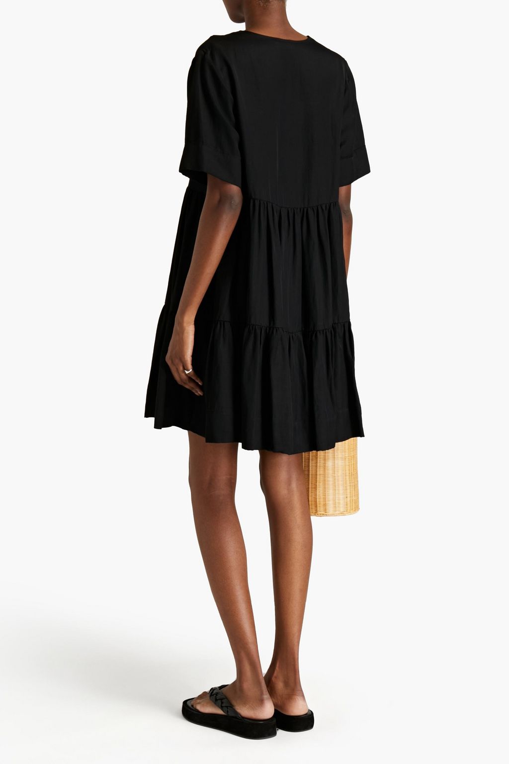 CLAUDIE PIERLOT Rigole oversized embellished shantung mini dress