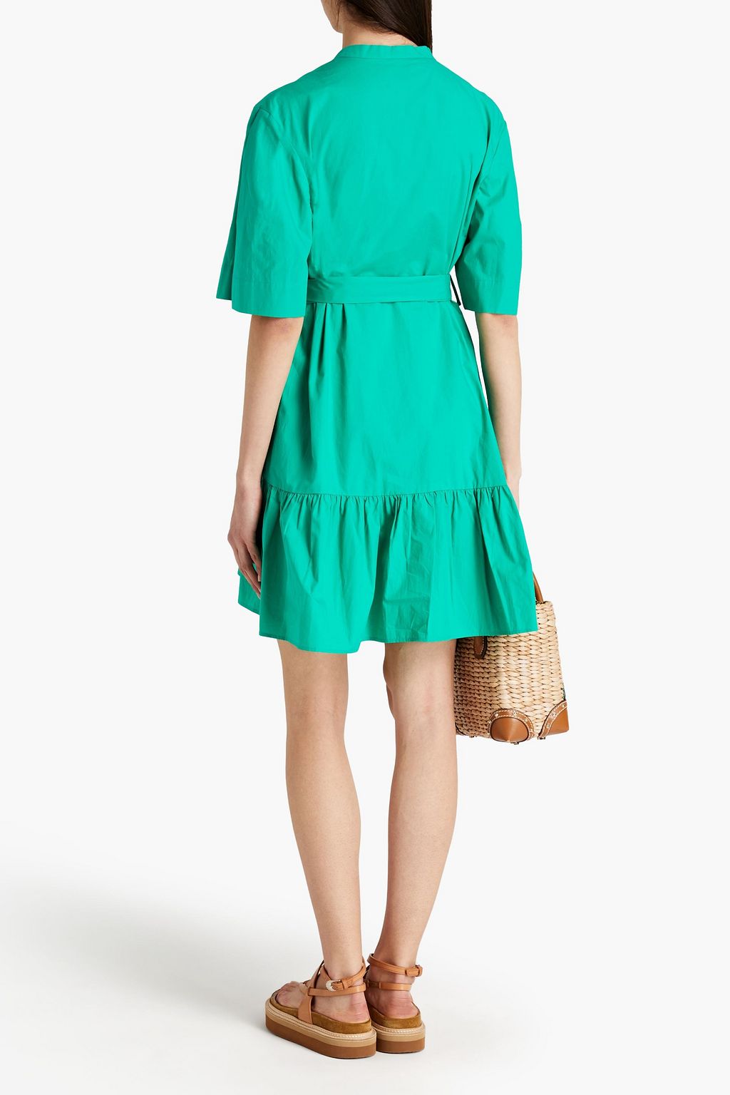 CLAUDIE PIERLOT Rafaela gathered cotton-poplin mini dress