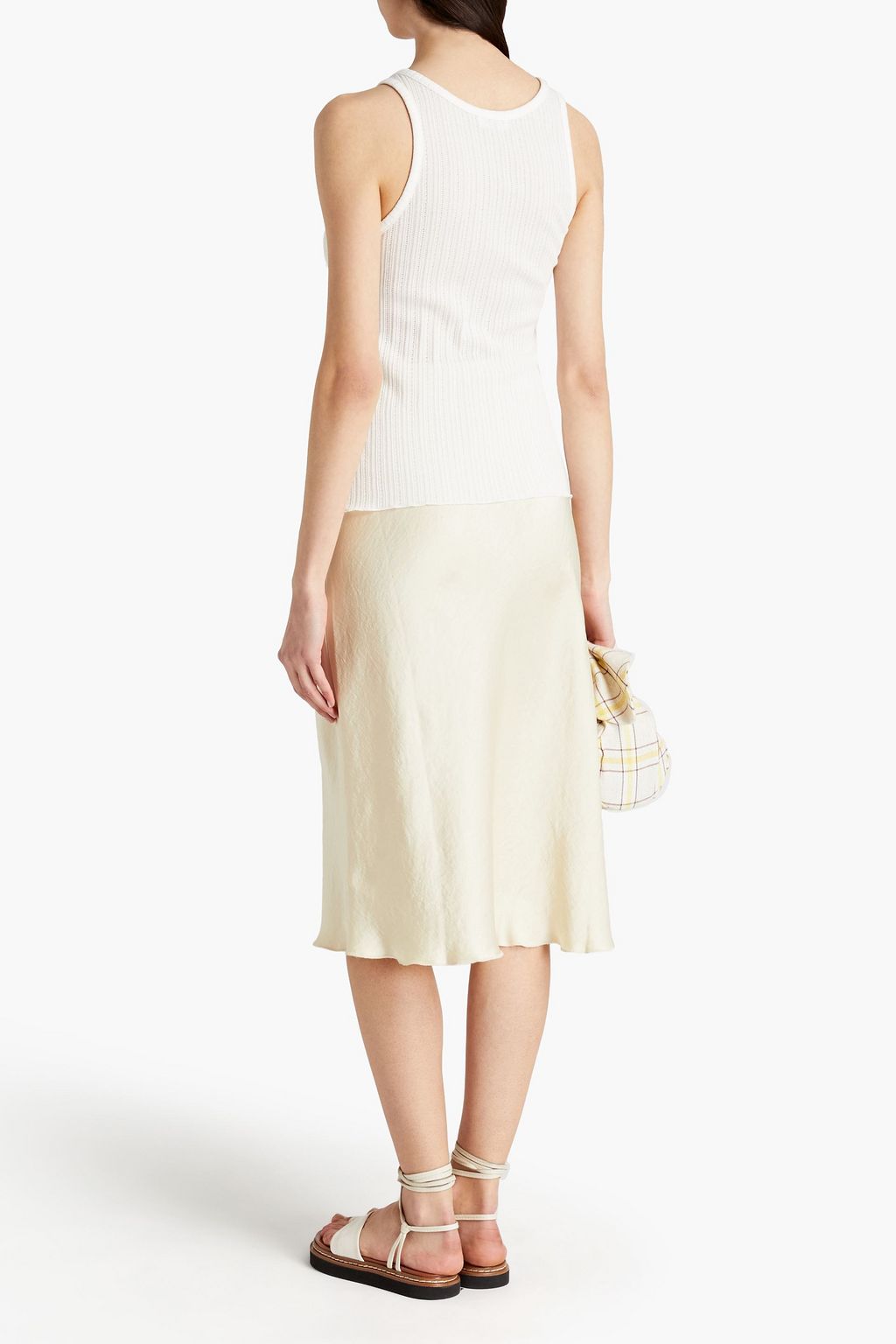 CLAUDIE PIERLOT Pointelle-knit cotton and modal-blend tank