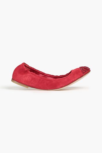 Red suede flats womens Outlet