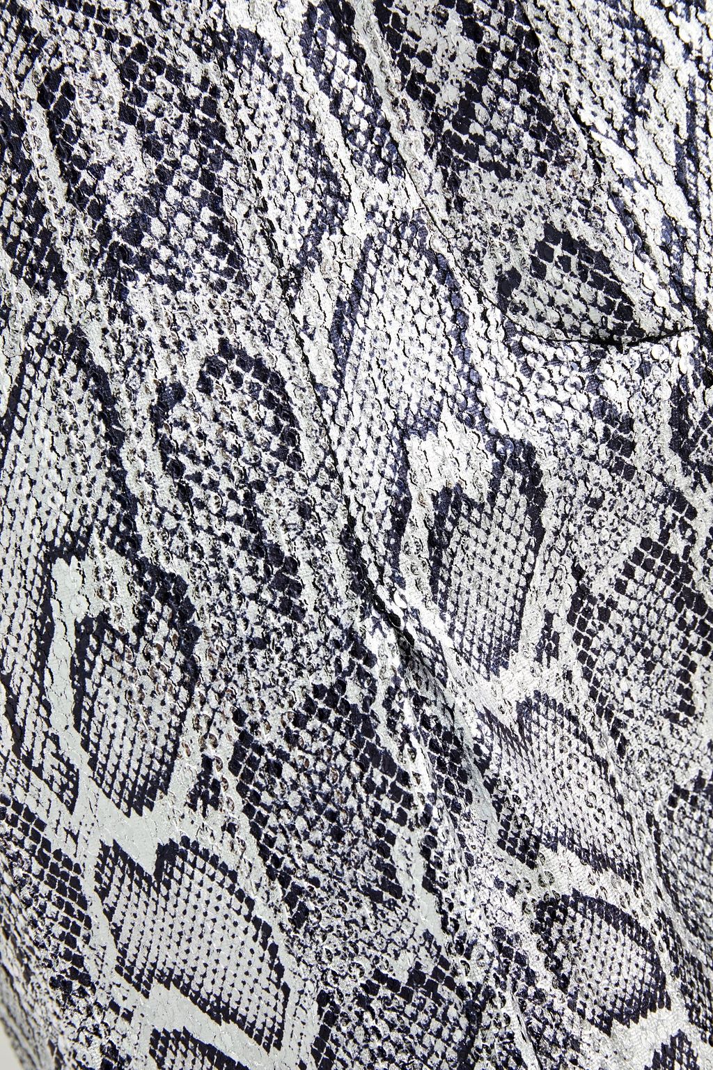 CHRISTOPHER KANE Embellished metallic snake-print jersey tapered pants