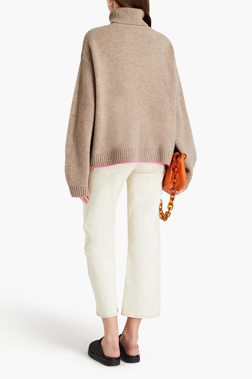  Bella Freud - Rollkragenpullover Aus Meliertem Strick - Neutral - M 