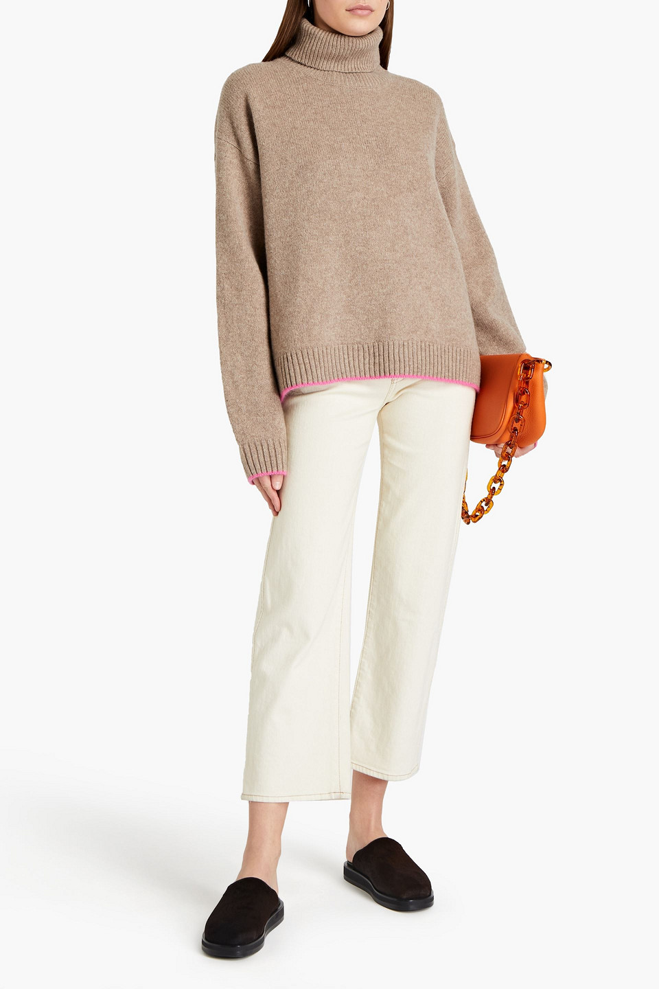  Bella Freud - Rollkragenpullover Aus Meliertem Strick - Neutral - M 