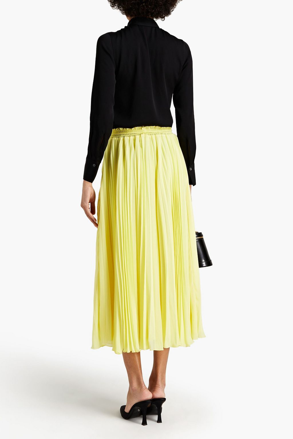 REDVALENTINO Pleated georgette midi skirt