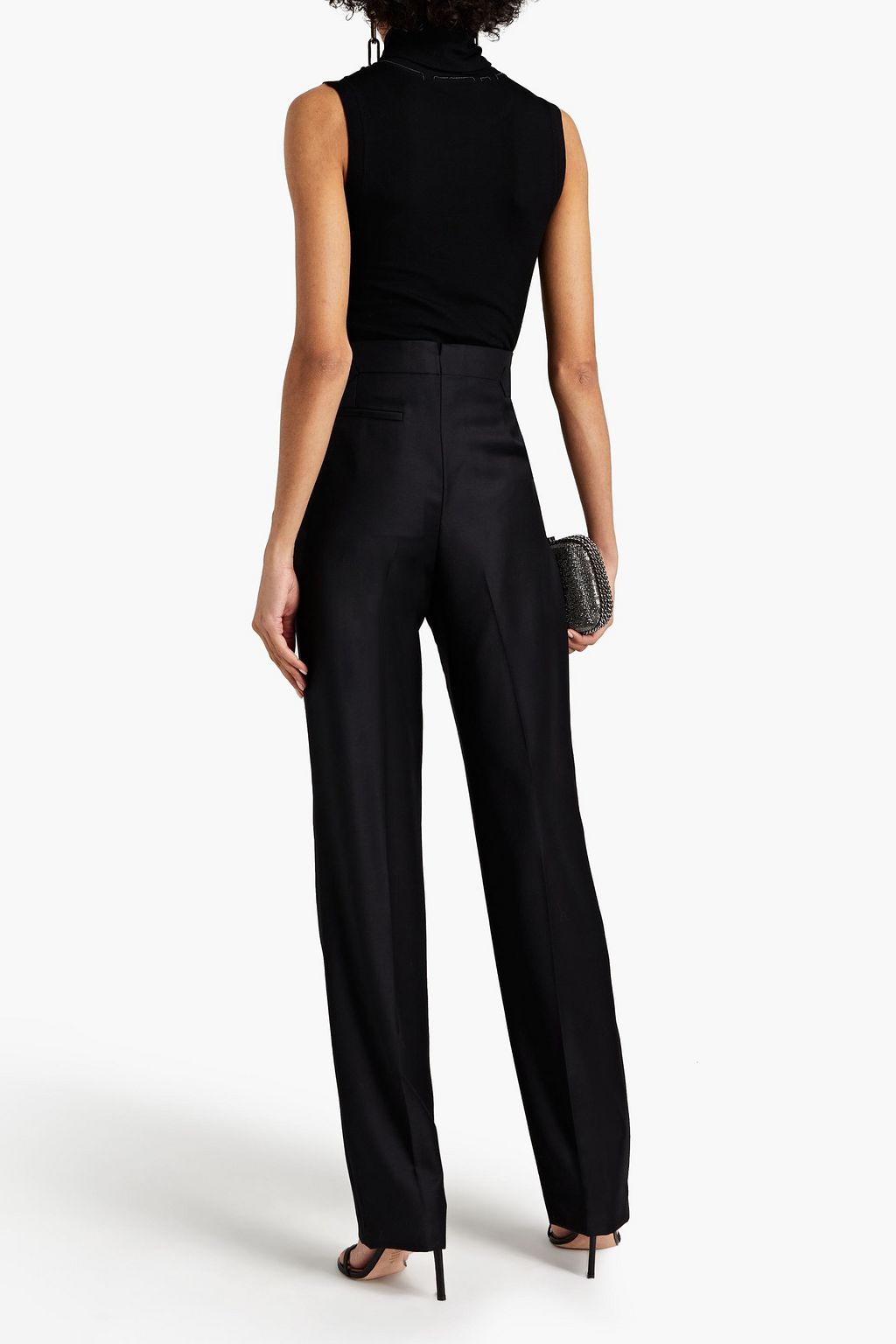 CHRISTOPHER KANE Embellished wool-twill straight-leg pants