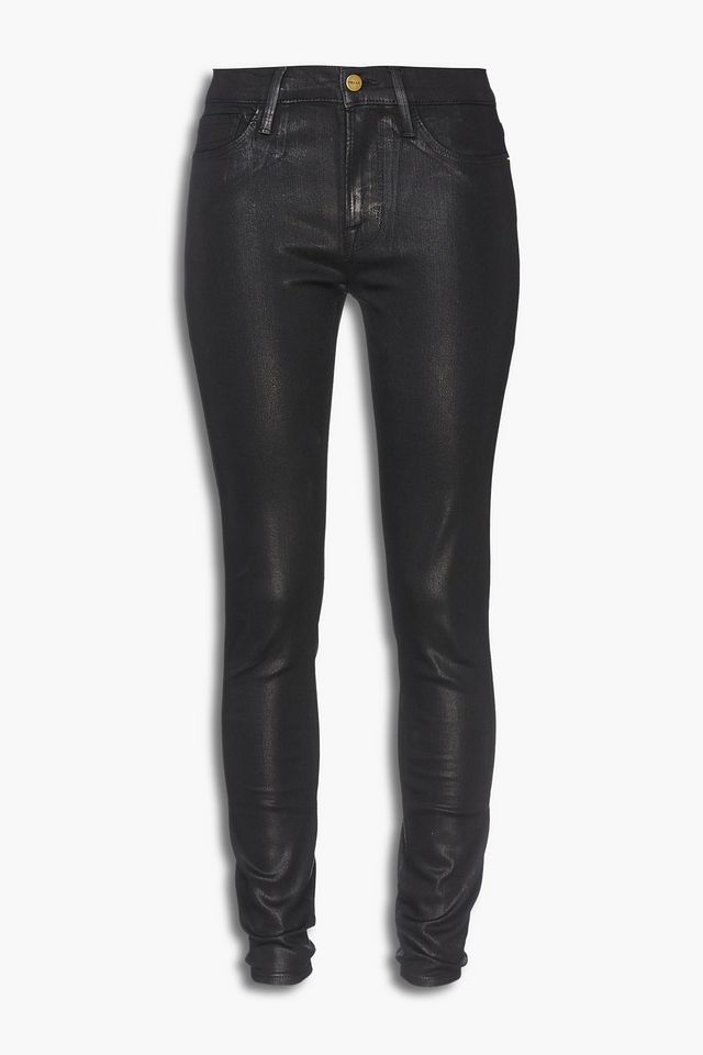 Le Skinny de Jeanne coated mid-rise skinny jeans