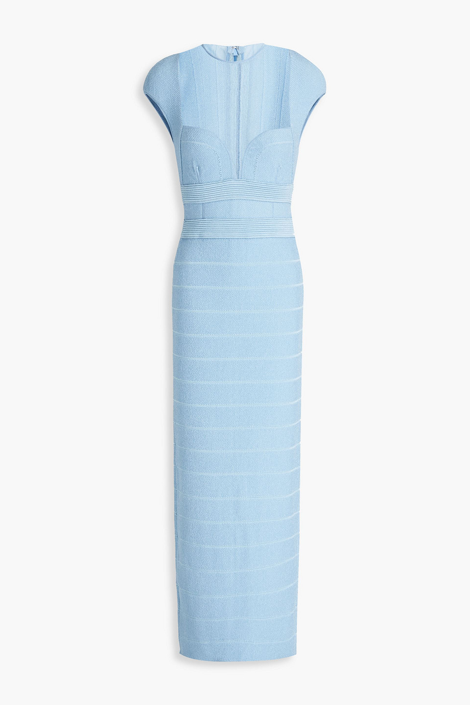 hervé léger - ribbed bandage maxi dress - blue - xl