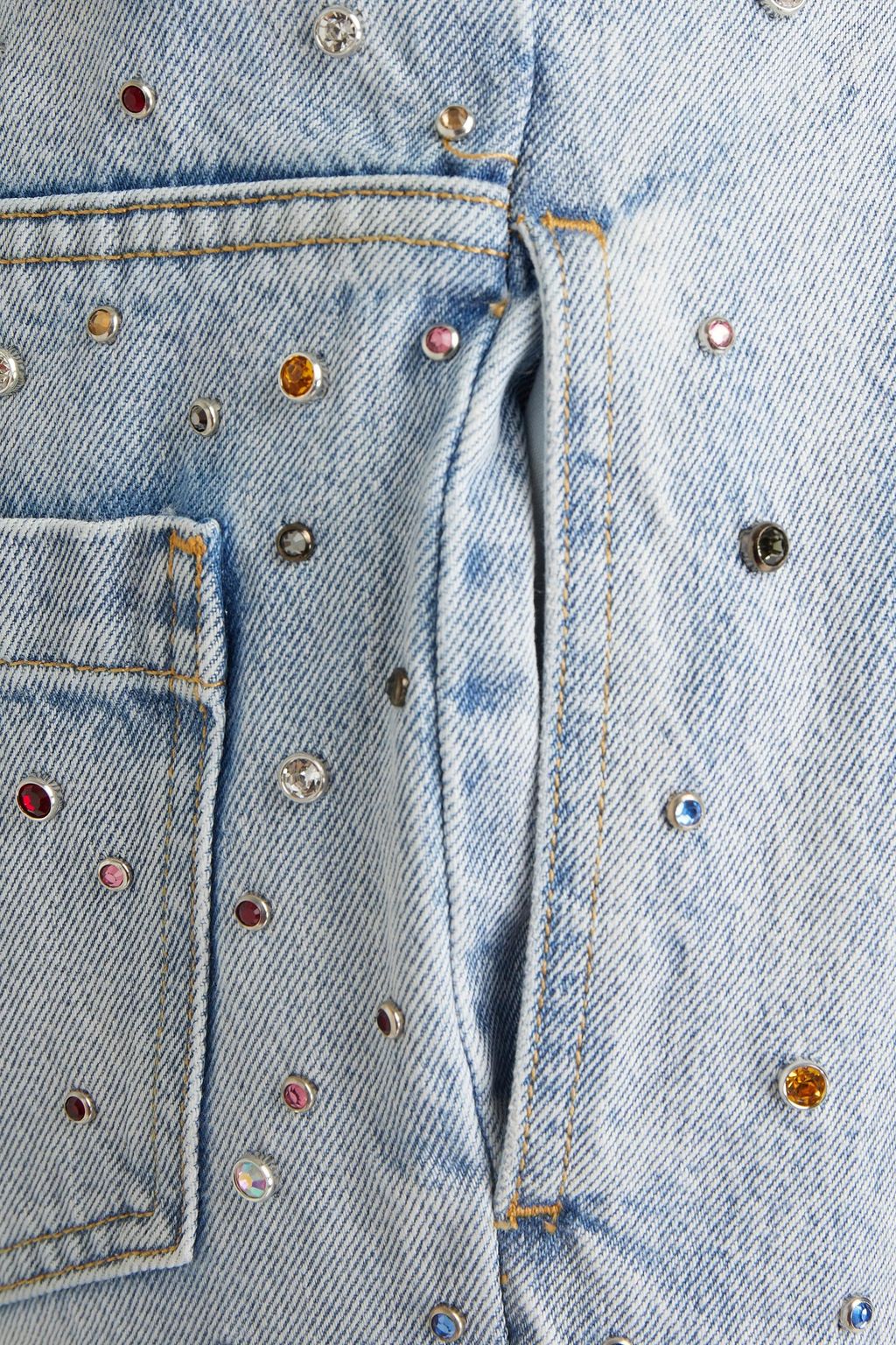 REDVALENTINO Crystal-embellished high-rise tapered jeans
