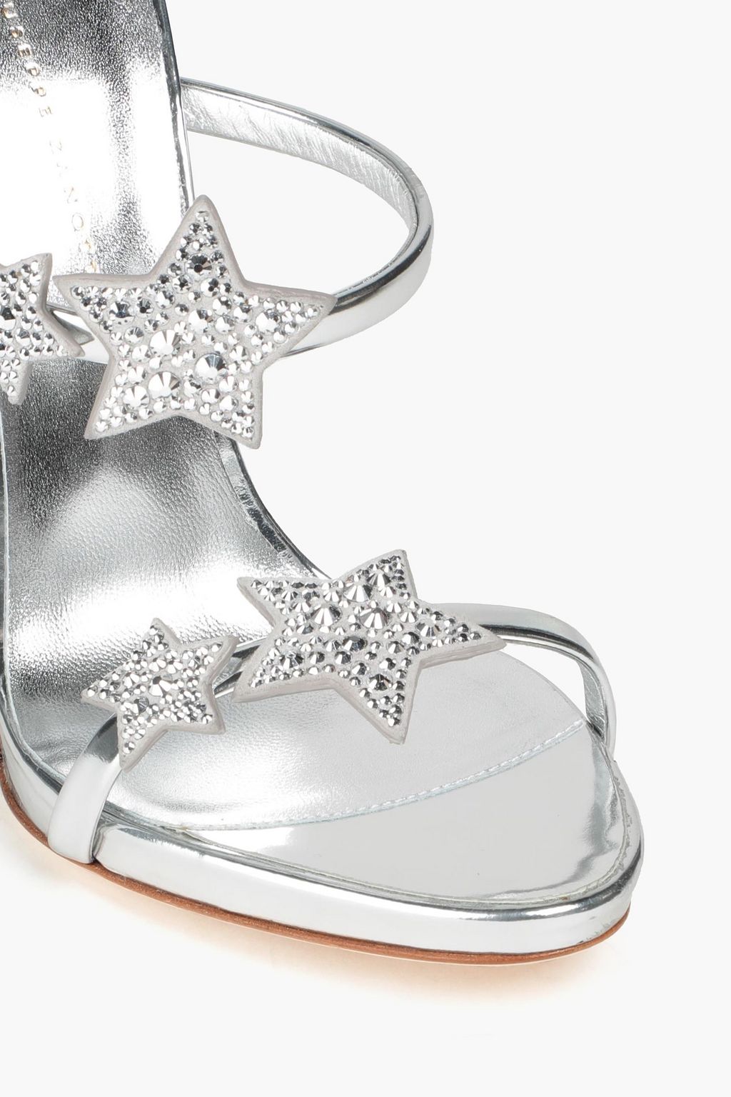 GIUSEPPE ZANOTTI Embellished mirrored-leather sandals