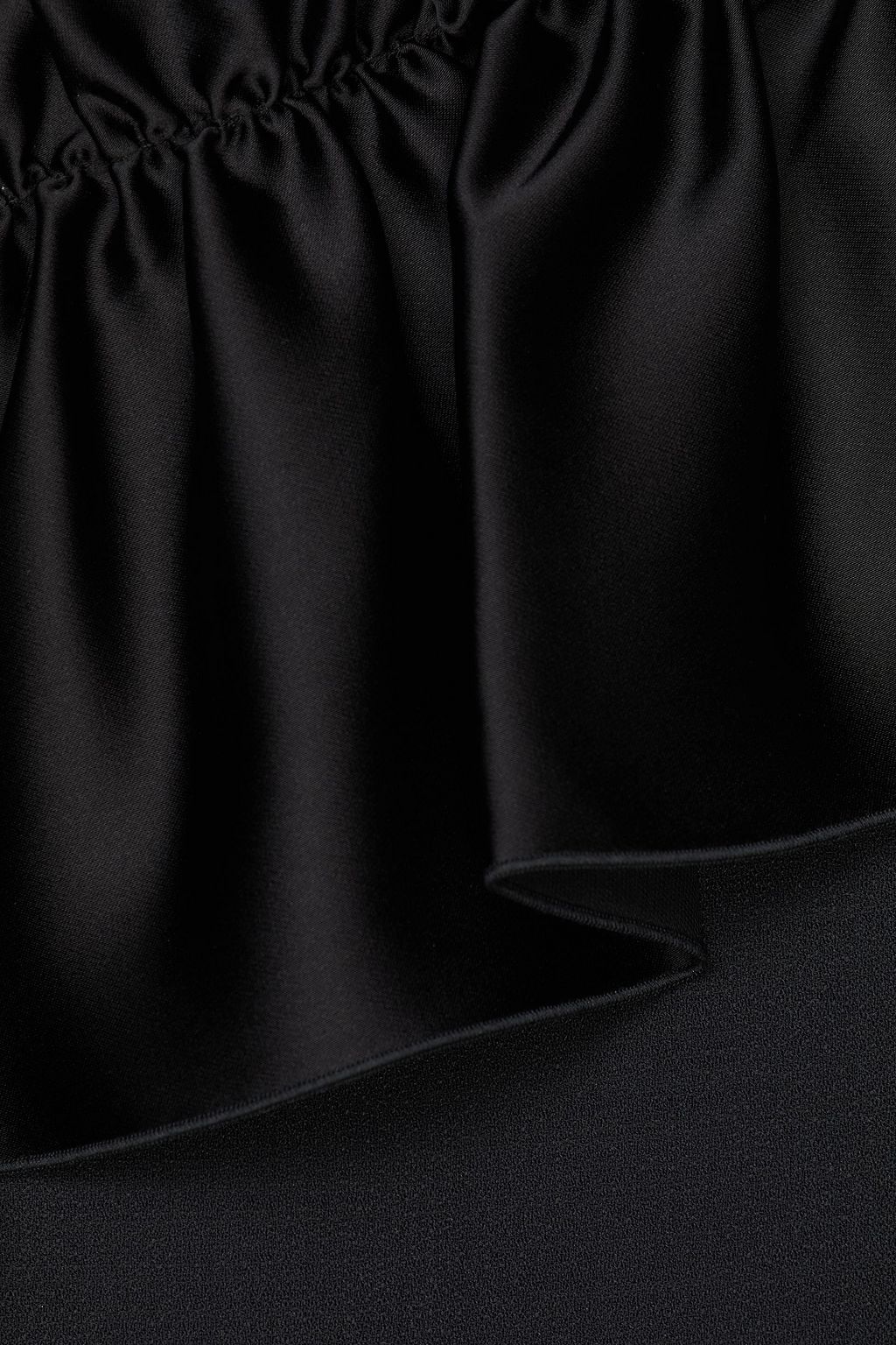 CHRISTOPHER KANE Ruffled satin-paneled crepe midi skirt