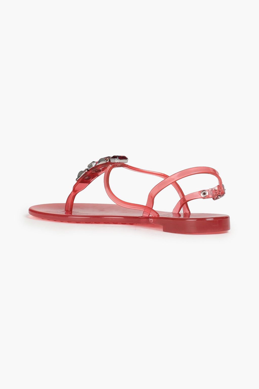 CASADEI Crystal-embellished rubber slingback sandals