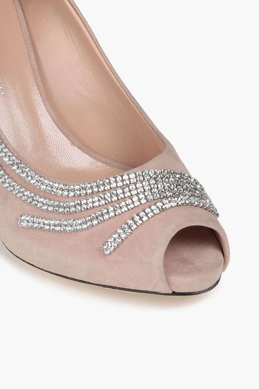 GIUSEPPE ZANOTTI Crystal-embellished suede pumps