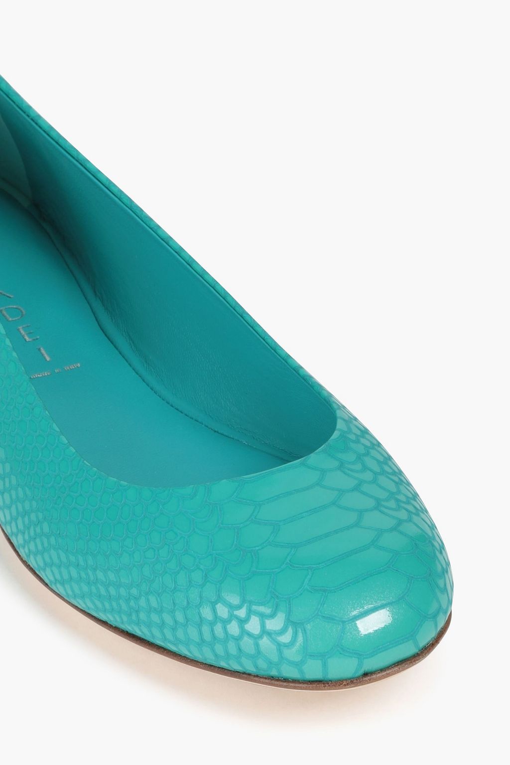 CASADEI Snake-effect leather ballet flats