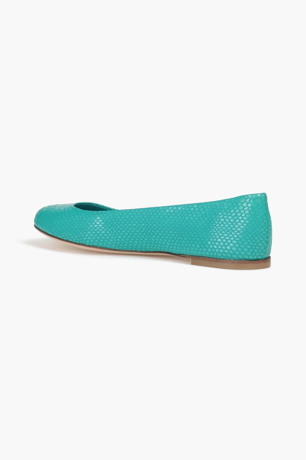 CASADEI Snake-effect leather ballet flats