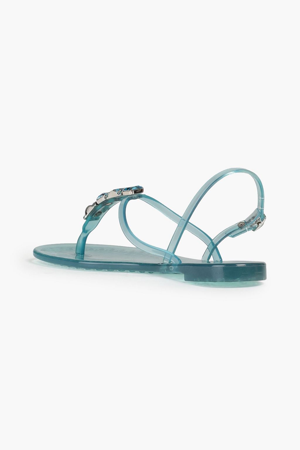 CASADEI Crystal-embellished rubber slingback sandals