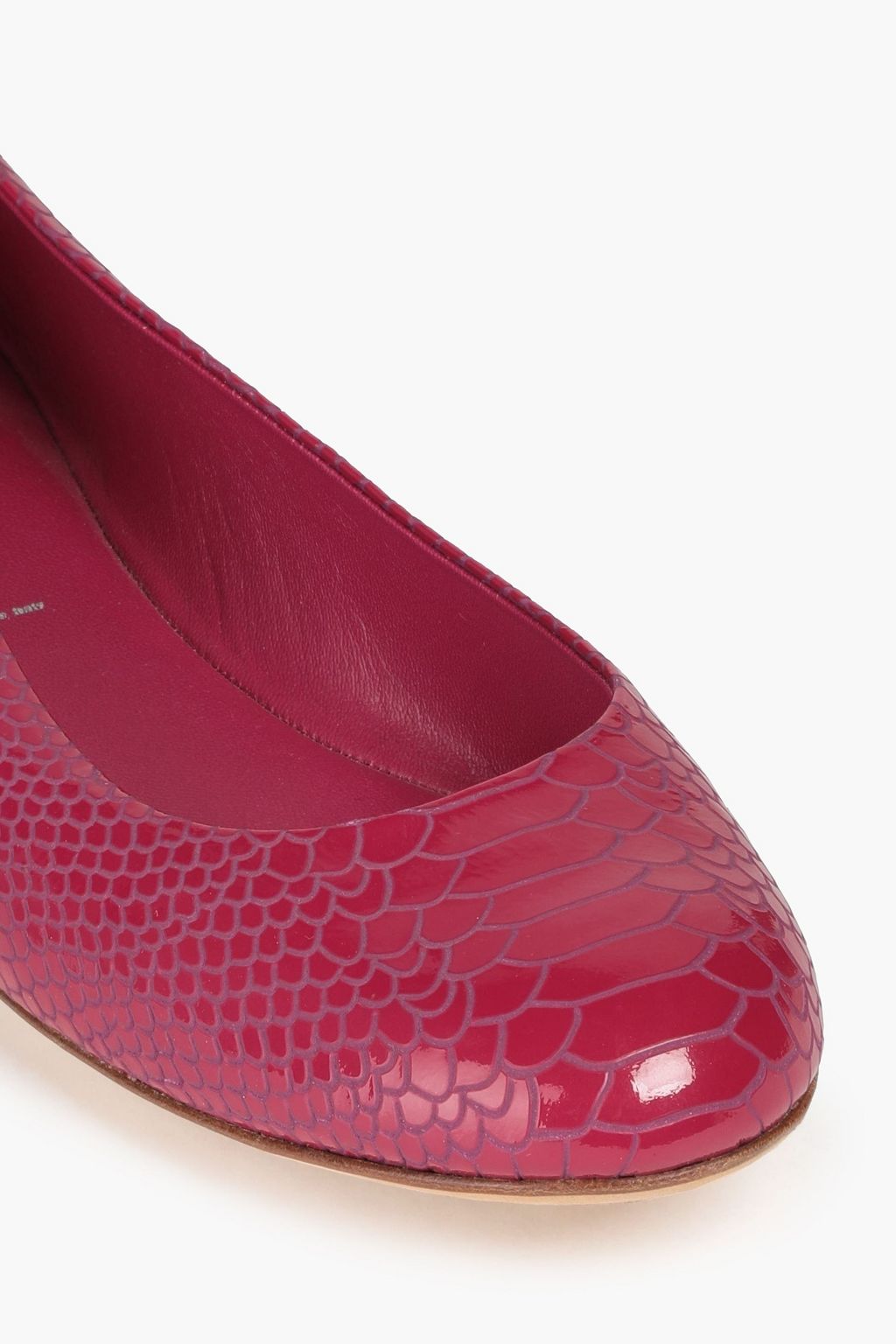 CASADEI Snake-effect leather ballet flats