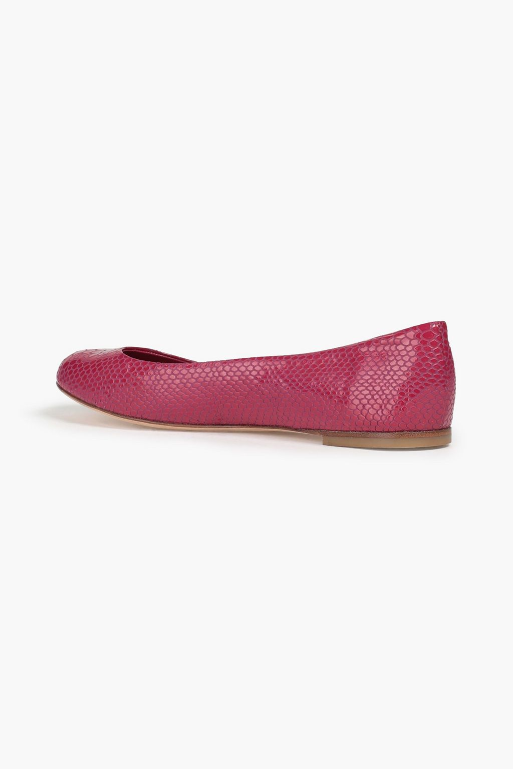 CASADEI Snake-effect leather ballet flats
