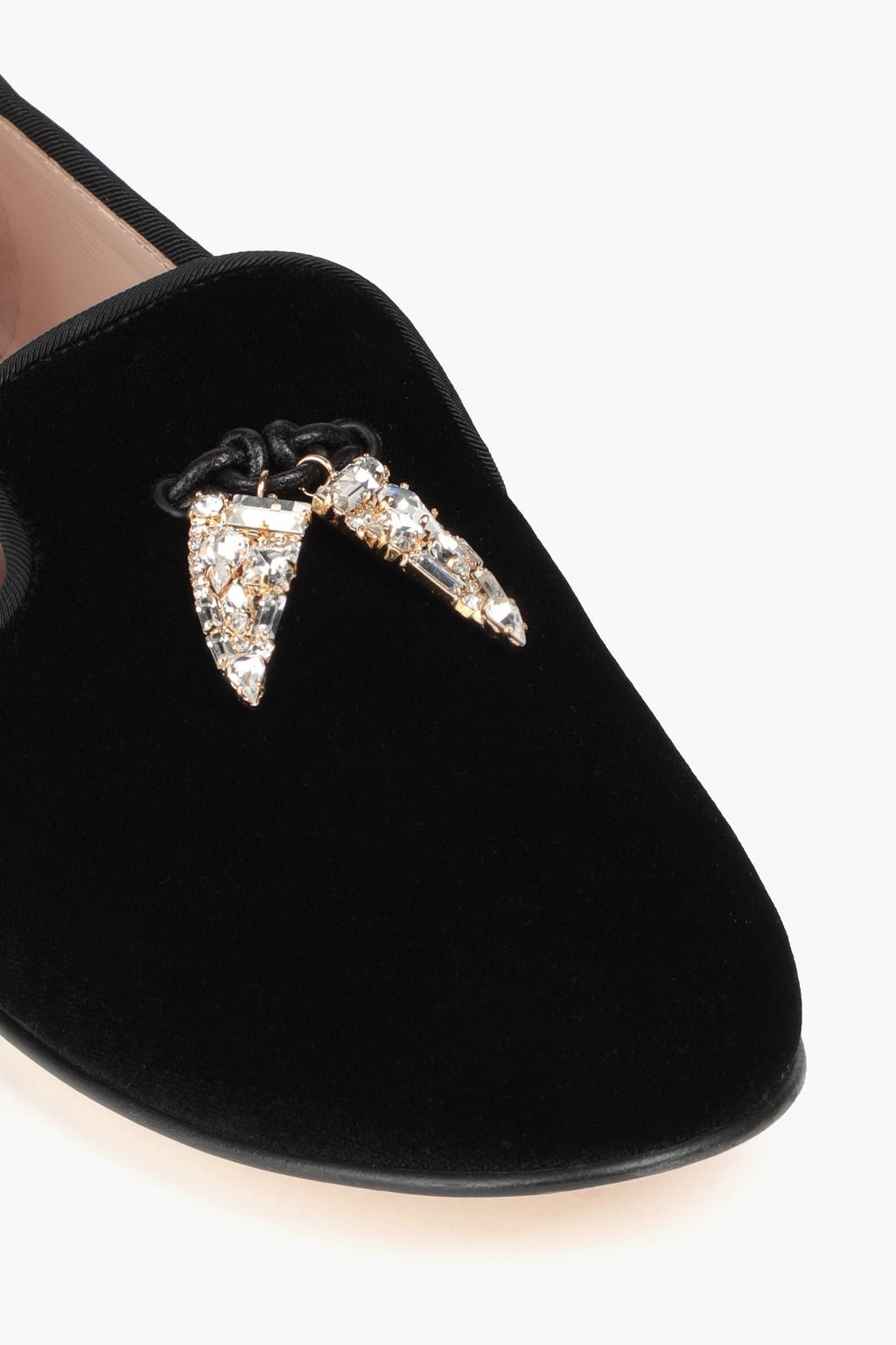 GIUSEPPE ZANOTTI Embellished velvet loafers