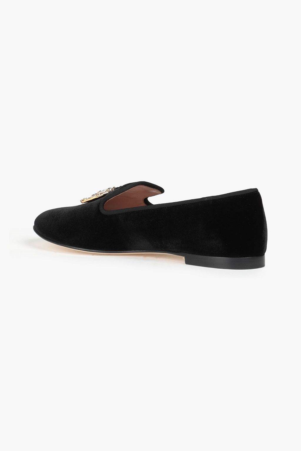 GIUSEPPE ZANOTTI Embellished velvet loafers