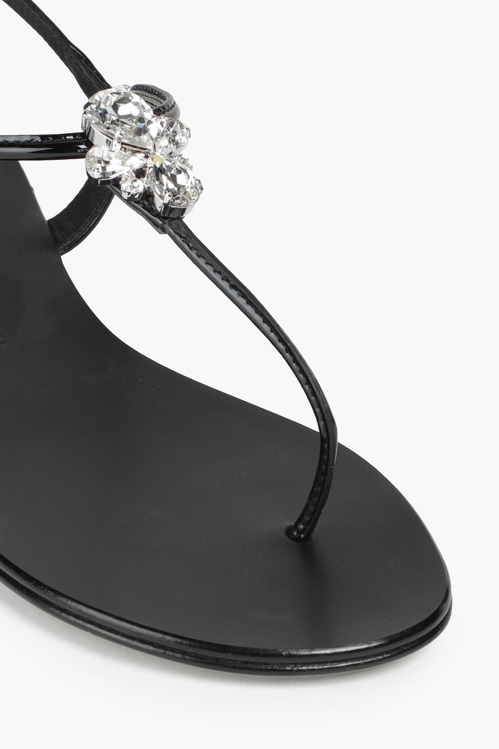 GIUSEPPE ZANOTTI Crystal-embellished patent-leather sandals