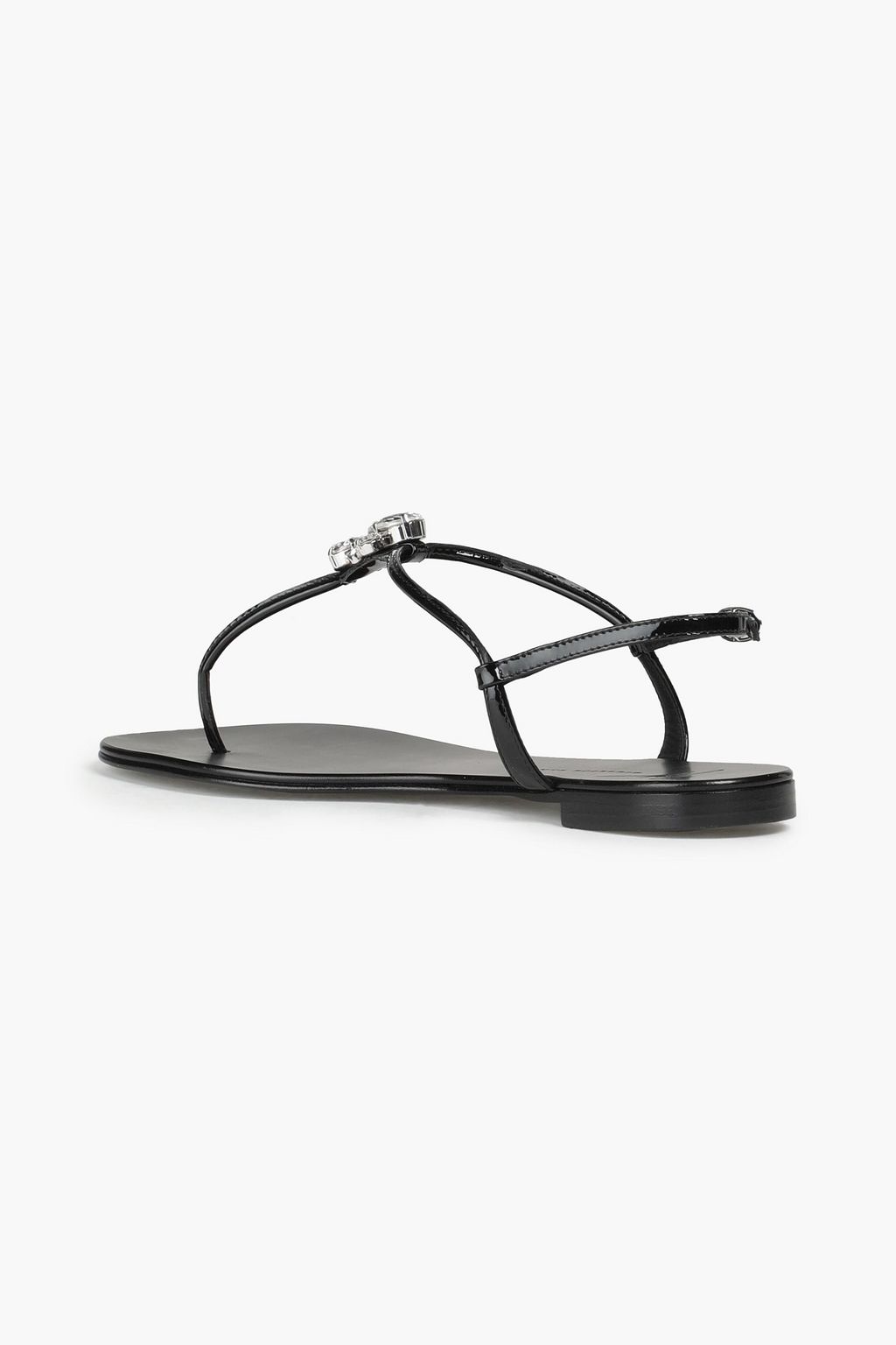 GIUSEPPE ZANOTTI Crystal-embellished patent-leather sandals