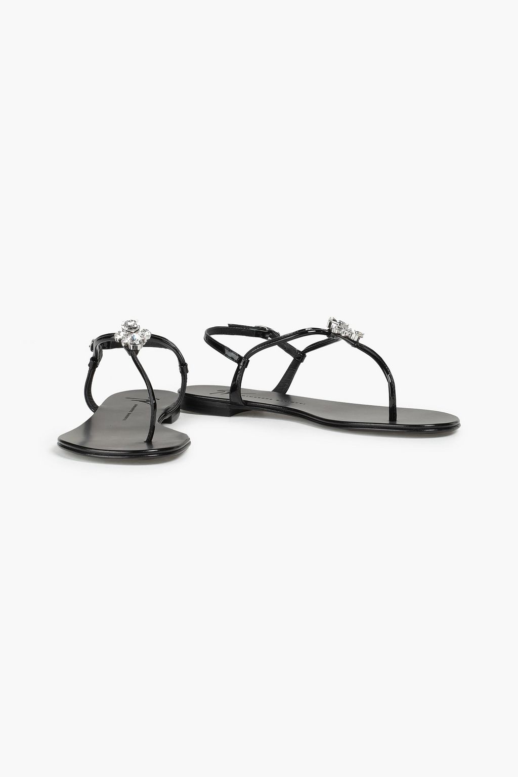 GIUSEPPE ZANOTTI Crystal-embellished patent-leather sandals