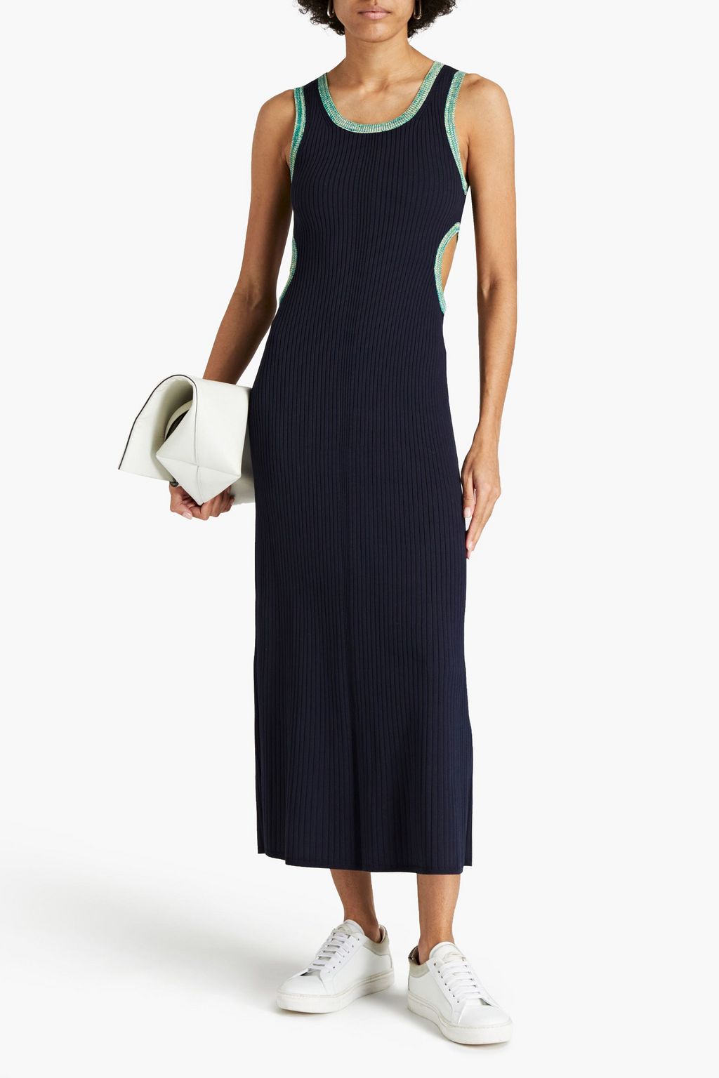 CLAUDIE PIERLOT Mignonne cutout ribbed-knit midi dress