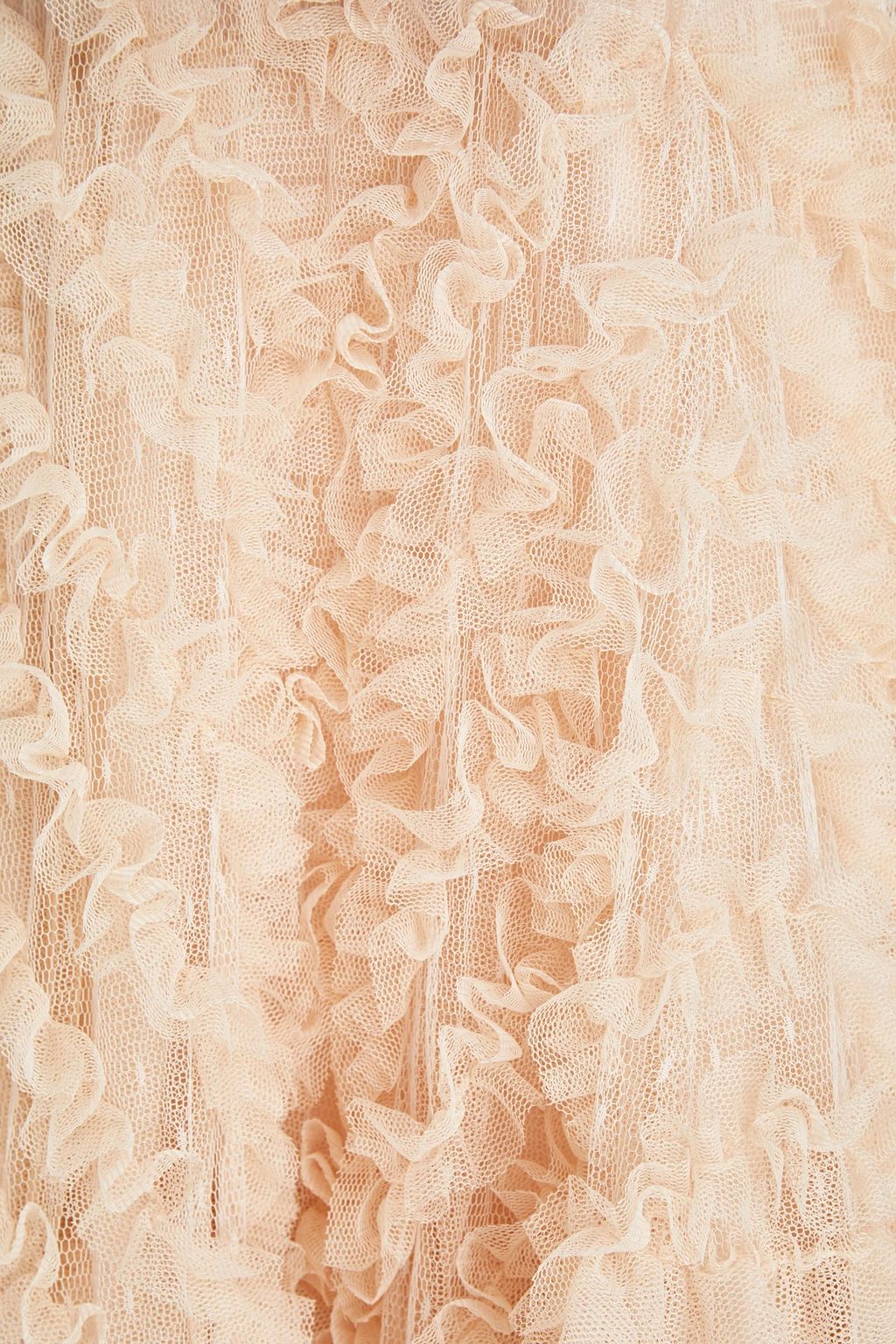 REDVALENTINO Strapless taffeta and ruffled tulle maxi dress