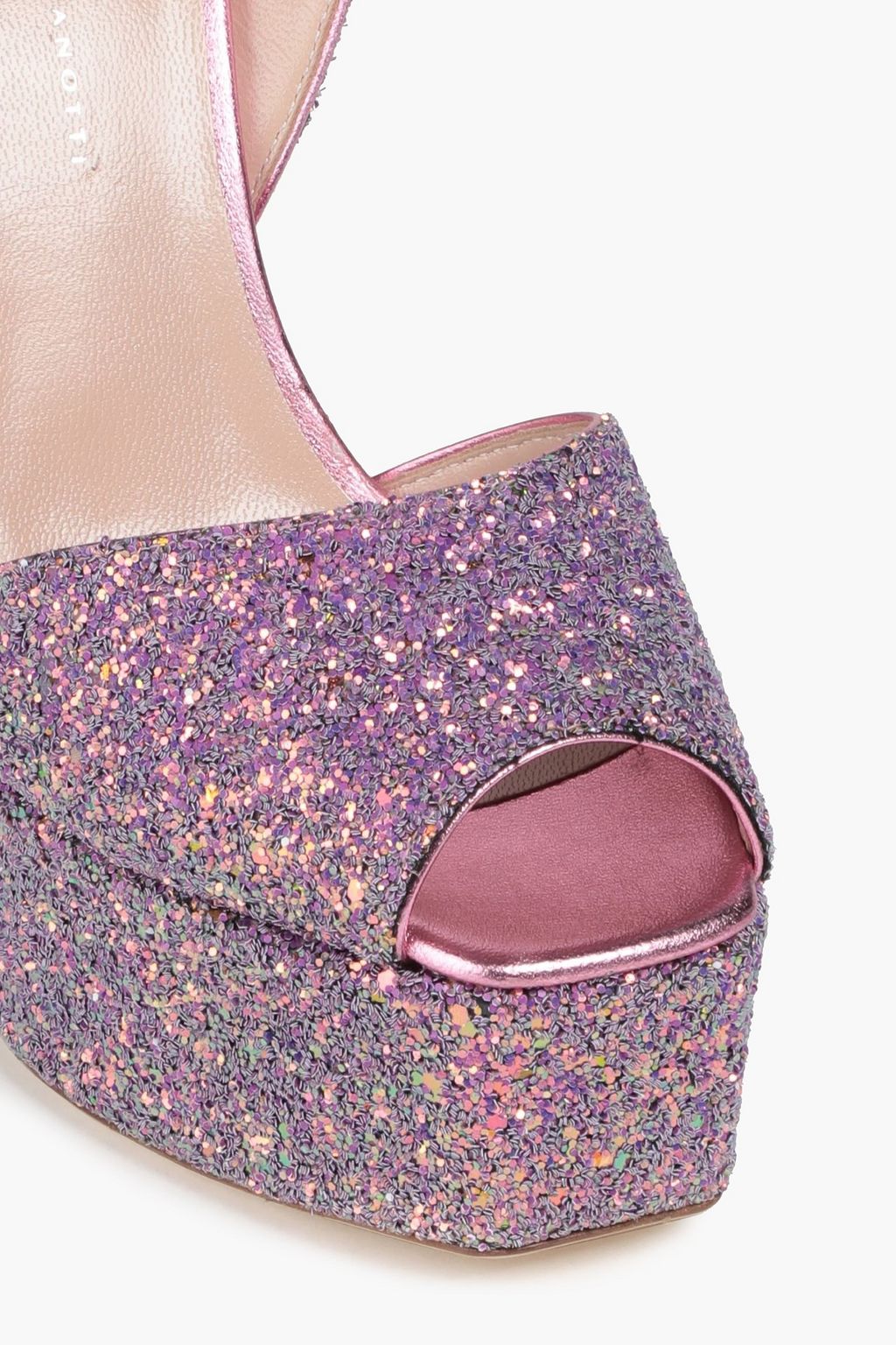 GIUSEPPE ZANOTTI Croc-effect leather platform sandals