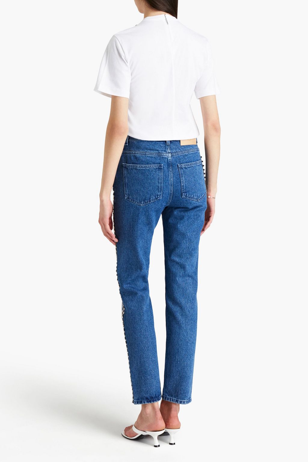 CHRISTOPHER KANE Embellished high-rise tapered jeans