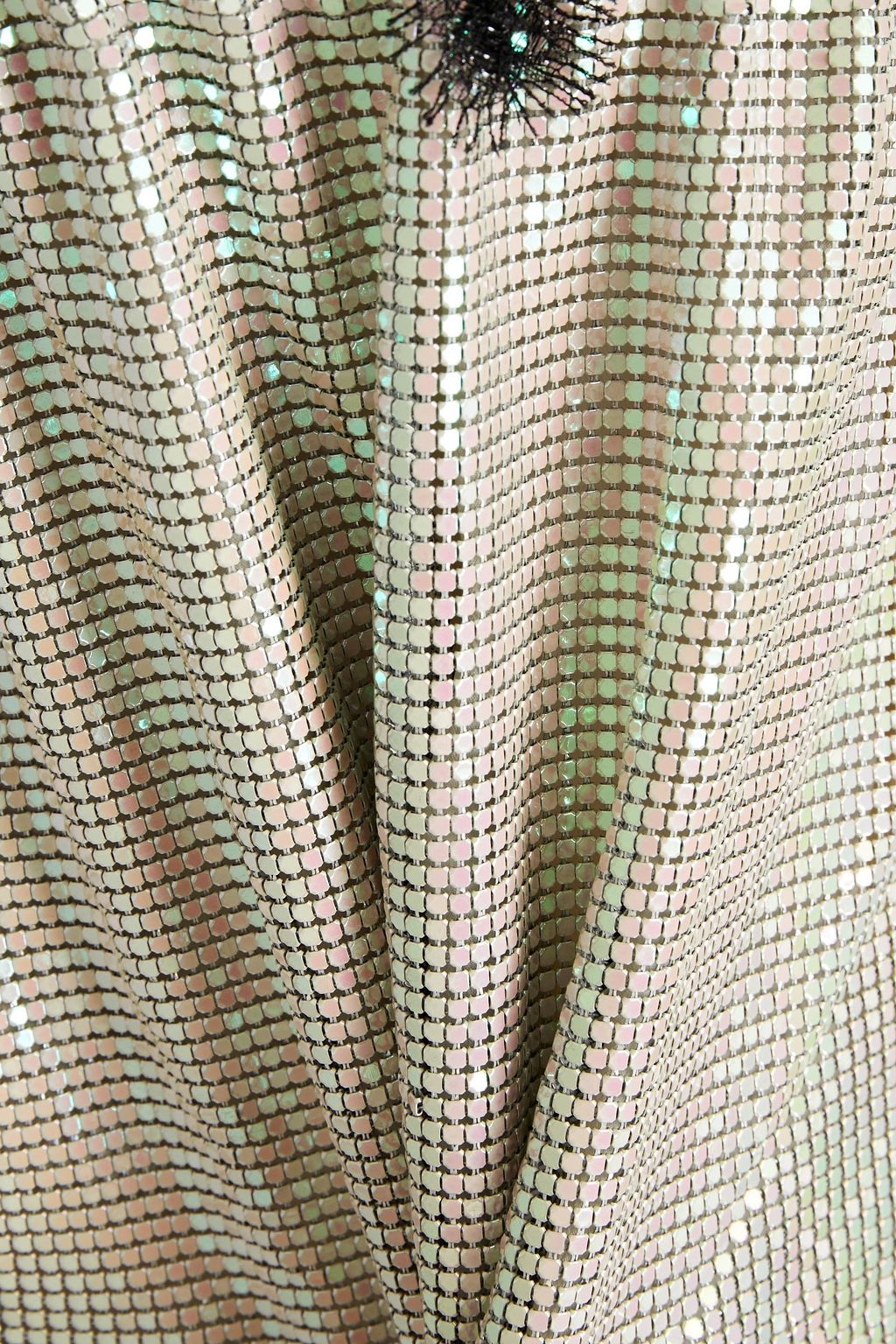 CHRISTOPHER KANE Lace-trimmed iridescent chainmail midi dress