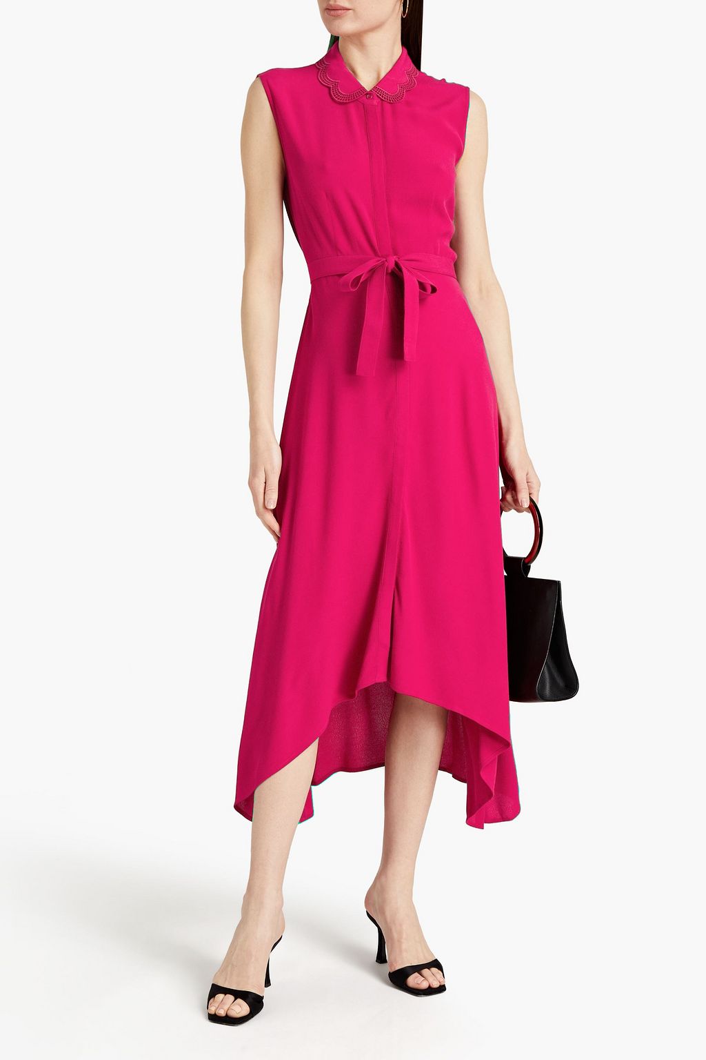 CLAUDIE PIERLOT Rilana belted crepe midi shirt dress