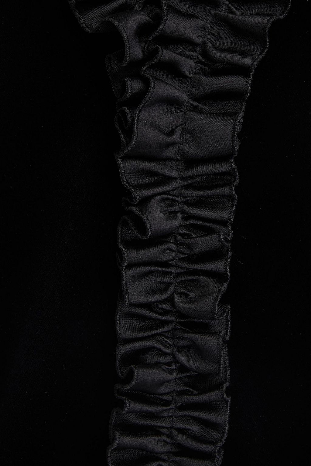 CHRISTOPHER KANE Satin-paneled cotton and modal-blend velvet mini dress
