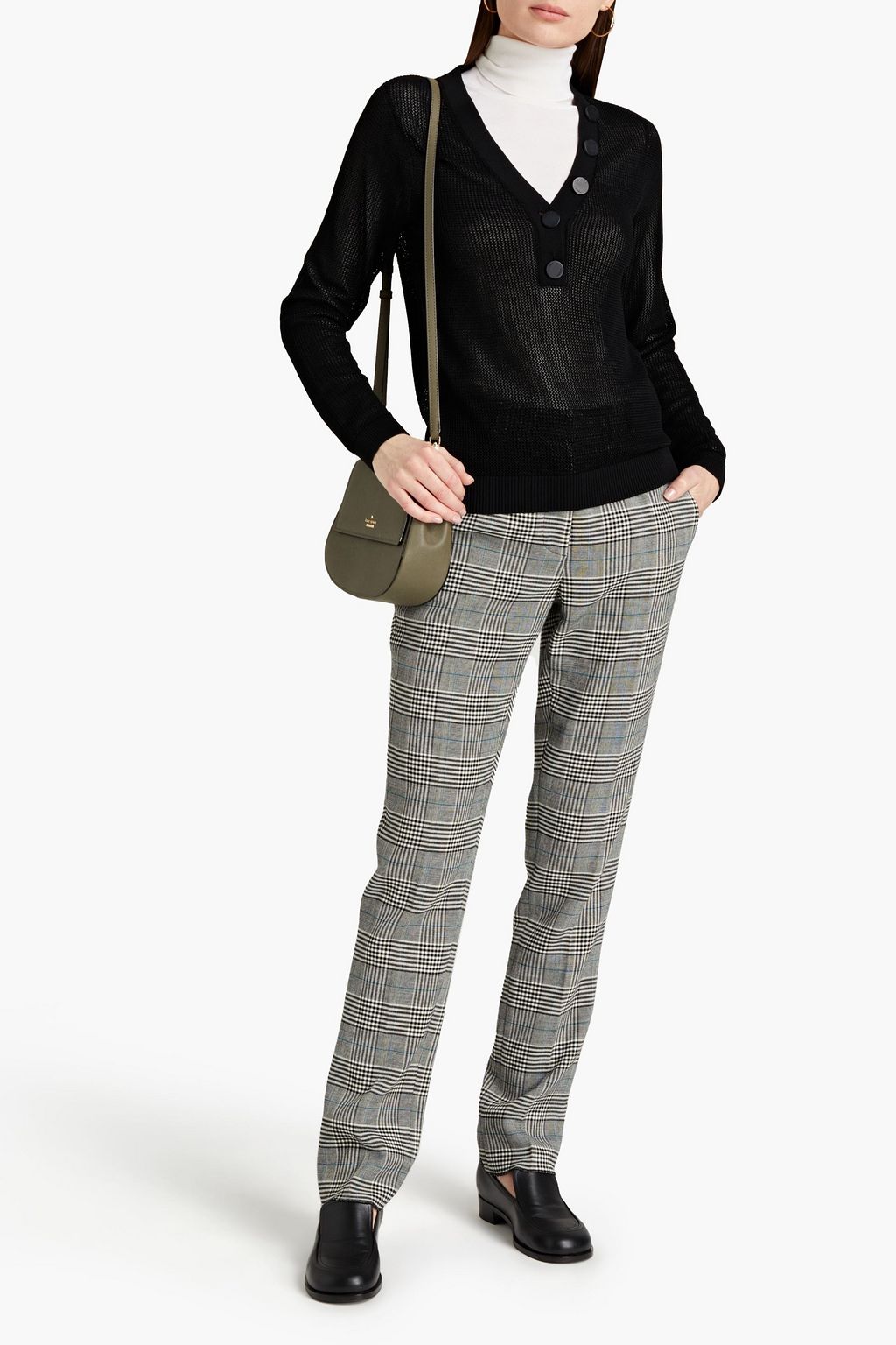CLAUDIE PIERLOT Button-embellished crochet-knit cardigan