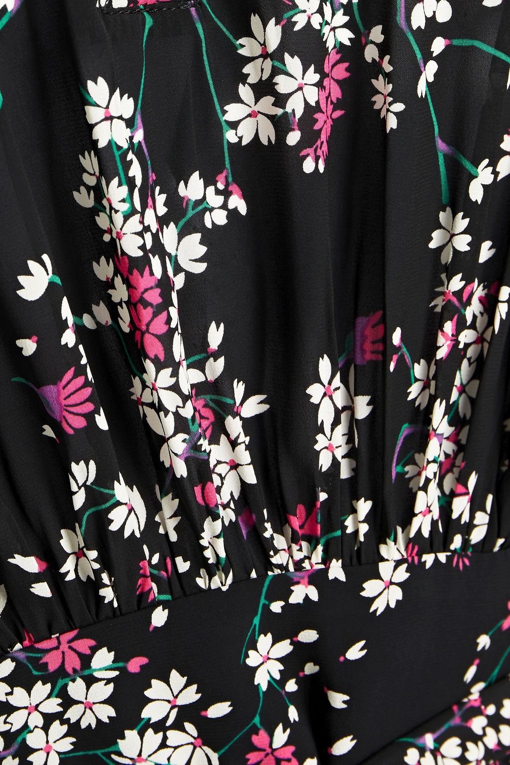 CLAUDIE PIERLOT Rivka gathered floral-print crepe midi shirt dress