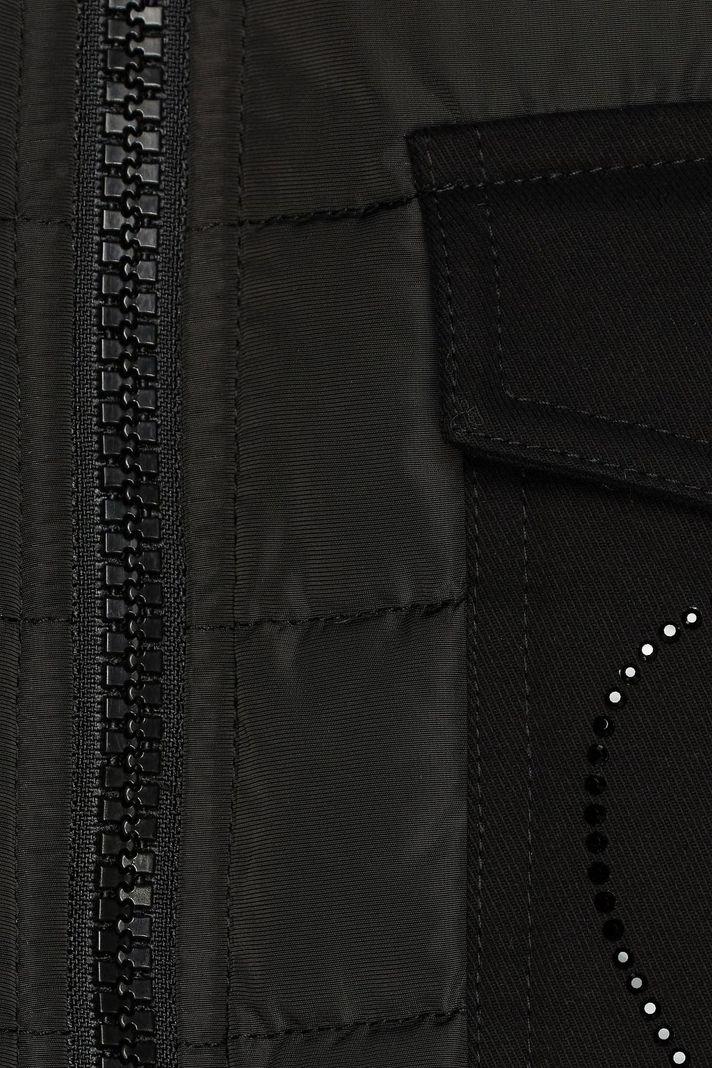 LOVE MOSCHINO Crystal-embellished quilted shell coat