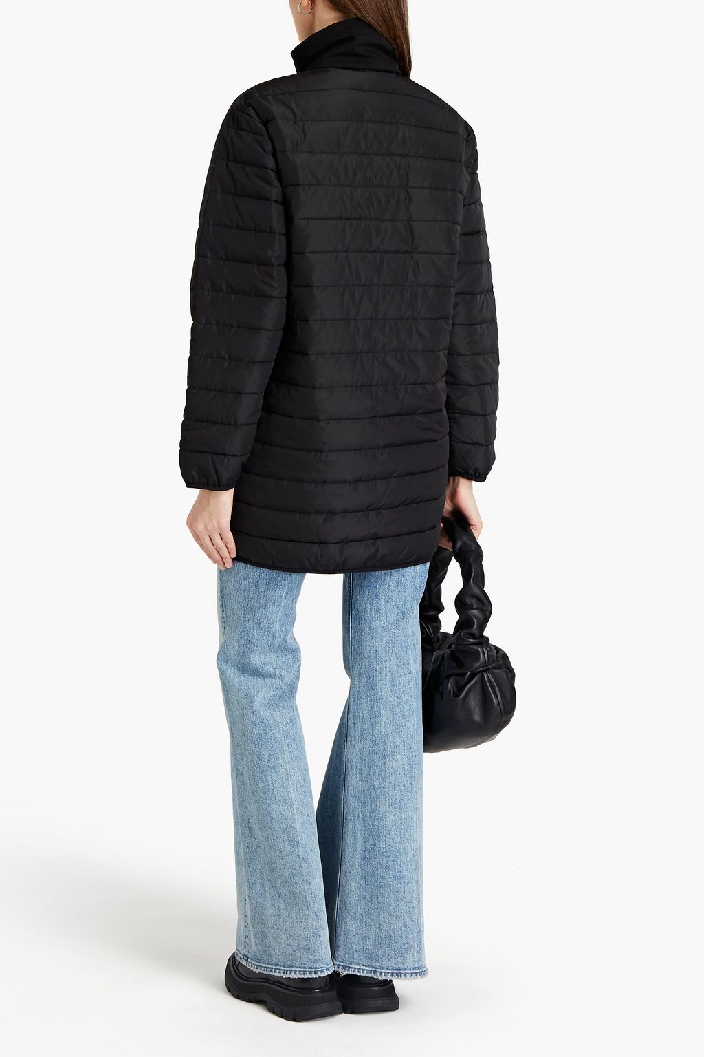 LOVE MOSCHINO Crystal-embellished quilted shell coat