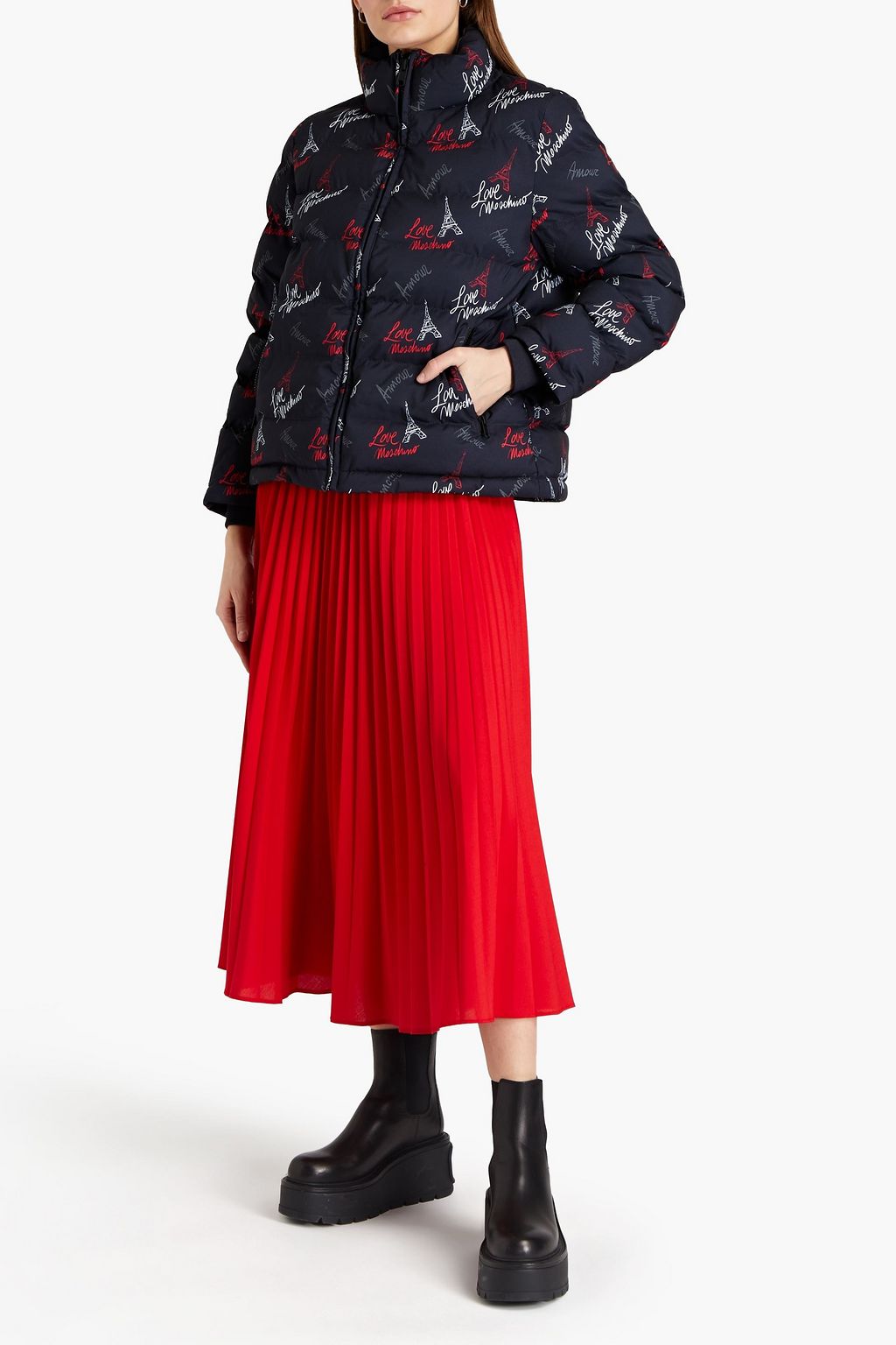 LOVE MOSCHINO Printed quilted shell jacket