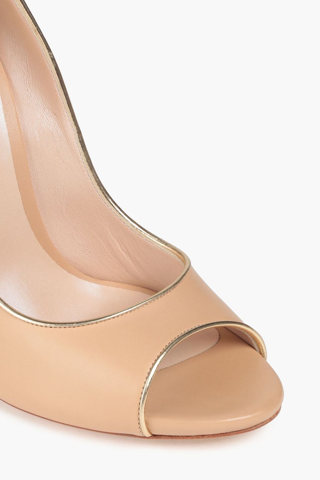 CASADEI Metallic-trimmed leather pumps